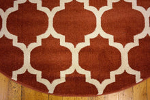Load image into Gallery viewer, Unique Loom Trellis Collection Moroccan Lattice Red Round Rug (6' 0 x 6' 0)