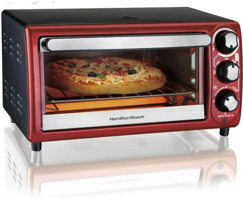 Hamilton Beach 4-Slice Toaster Oven, Red