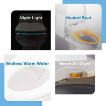 Load image into Gallery viewer, Brondell Swash 1400 Luxury Bidet Toilet Seat with Dual Stainless-Steel Nozzles and Nanotechnology Nozzle Sterilization| Endless Warm Water | Warm Air Dryer Nightlight