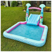 Load image into Gallery viewer, Member's Mark Inflatable Pool &amp; Slide with Sprinkler Arch Over 5 ft Tall (Mermaid)