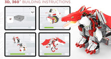 Load image into Gallery viewer, UBTECH JIMU Robot Mythical Series: Firebot Kit/ App-Enabled Building &amp; Coding STEM Robot Kit (606 Pcs), Red, Model:JRA0601