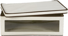 Load image into Gallery viewer, Household Essentials Vision Natural Canvas Storage Box, Brown Trim