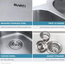 Load image into Gallery viewer, Ruvati Parma Undermount 16 Gauge Kitchen Sink Single Bowl