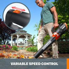 Load image into Gallery viewer, Worx Turbine 12 Amp Corded Leaf Blower with 110 MPH and 600 CFM Output and Variable Speed Control – WG520
