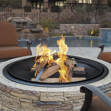 Load image into Gallery viewer, Sun Joe SJFP35-STN Cast Stone Base, Wood Burning Fire Pit w/Dome Screen and Poker