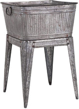 Load image into Gallery viewer, Benzara Multi-Functional Galvanized Metal Tub, Gray