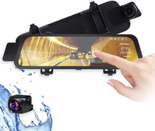 Load image into Gallery viewer, Rexing M1 HD Dual Channel Rear View 10” IPS Touch Screen Mirror Dash Cam 1296p + 720p Wide Angle Dashboard Streaming Media Recorder DVR with Rear Camera, G-Sensor, Loop Recording, Backup Camera