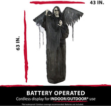 Load image into Gallery viewer, Haunted Hill Farm HHWINGSKEL-2FLSA Life-Size Animatronic Reaper, Indoor/Outdoor Halloween Decoration, Multi