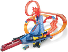 Load image into Gallery viewer, Hot Wheels FTD61 City Volcano Escape Connectable Play Set with Diecast and Mini Toy Car