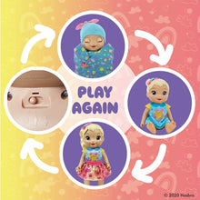 Load image into Gallery viewer, Baby Alive Baby Grows Up (Happy) - Happy Hope or Merry Meadow, Growing and Talking Baby Doll, Toy with 1 Surprise Doll and 8 Accessories
