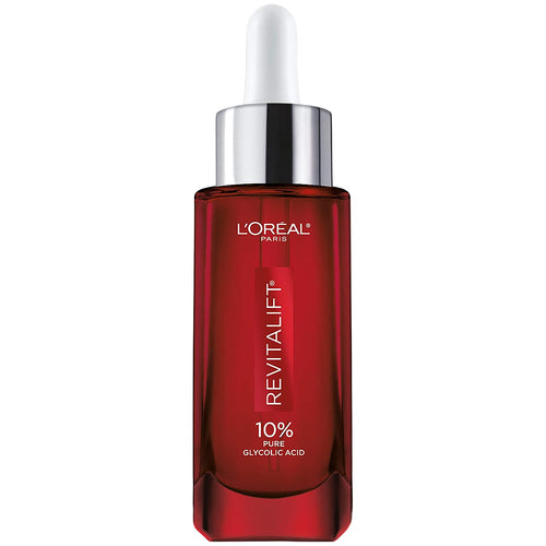 Glycolic Acid Peel Serum for Skin, L'Oreal Paris Revitalift Derm Intensives 10% Pure Glycolic Acid Serum | Dark Spot Corrector, Even Tone, Reduce Wrinkles, Exfoliator With Aloe, Hydrates, 1 Oz