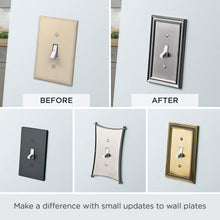 Load image into Gallery viewer, Franklin Brass 64048 Paisley Single Toggle Switch Wall Plate/Switch Plate/Cover, Brushed Satin Pewter.