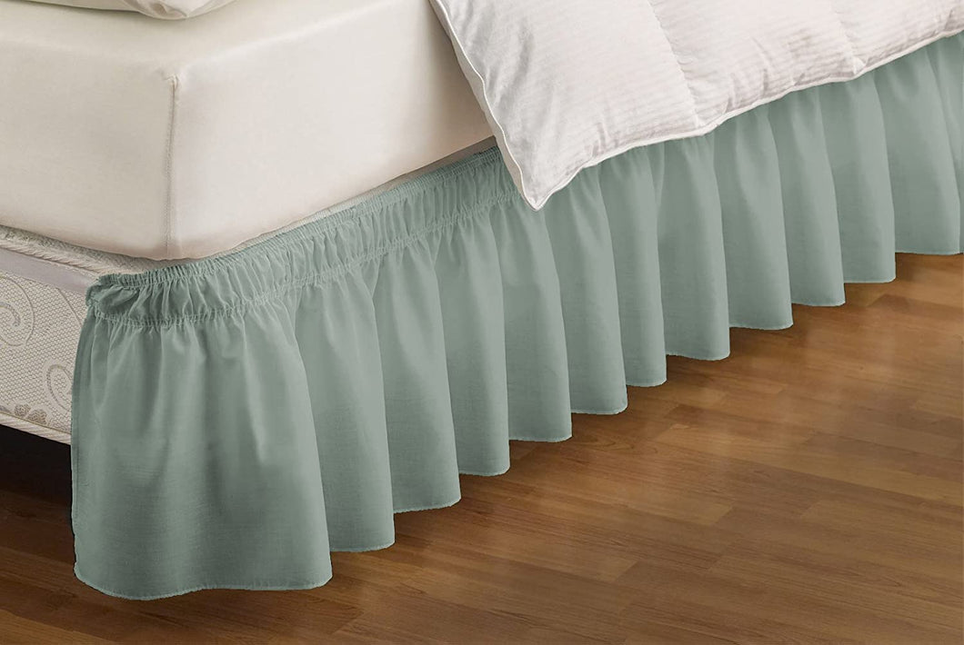 Easy Fit Wrap Around Solid Ruffled Bed Skirt