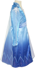 Load image into Gallery viewer, Disney Frozen 2 Elsa Adventure Girls Role-Play Dress Features Ice Crystal Winged Cape, Sleek Dress Cut with Glittery, Frosty Trim - Fits Sizes 4-6X, For Ages 3+