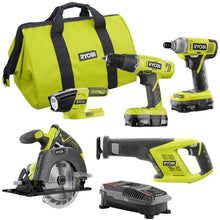 Load image into Gallery viewer, Ryobi 18-Volt ONE+ Lithium-Ion 5-Tool Combo Kit with Impact Driver