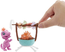Load image into Gallery viewer, Mattel Cave Club Blazin’ BBQ Adventure Playset with Emberly Doll (8 – 10-inch, Pink Hair), Dinosaur Pet and Storytelling Accessories with Cooking Theme, Gift for 4 Year Olds and Up