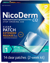 Load image into Gallery viewer, NicoDerm CQ Step 1 Nicotine Clear Patch, 14 Count (Pack of 1)