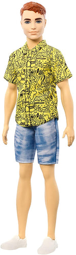 Barbie Ken Fashionistas Doll with Red Hair and Graphic Yellow Shirt