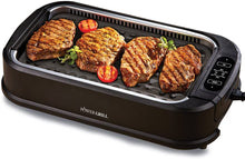 Load image into Gallery viewer, Power XL Smokeless Electric Indoor Removable Grill and Griddle Plates, Nonstick Cooking Surfaces, Glass Lid, 1500 Watt, 21X 15.4X 8.1, black