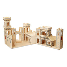 Load image into Gallery viewer, Melissa &amp; Doug Folding Medieval Wooden Castle (Pretend Play Set, Drawbridge and Turrets, Sturdy Construction, 27” H x 15.25” W x 17.5” L)