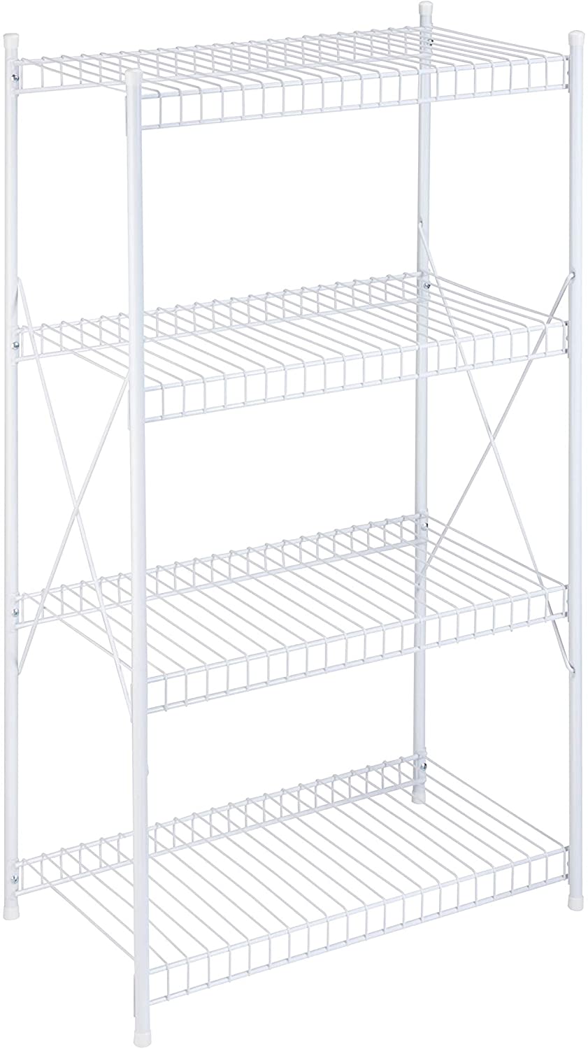 Honey-Can-Do SHF-05270 4-Tier Storage Shelf, White, 1400 lbs
