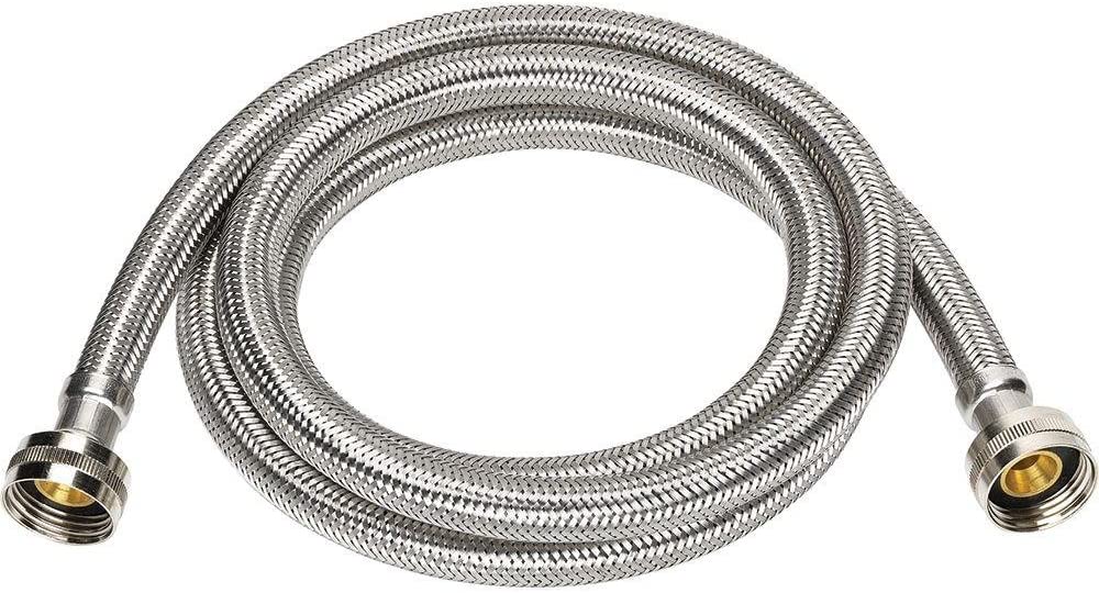 Everbilt 3/4 in. x 3/4 in. x 96 in. Stainless Steel Washing Machine Hose