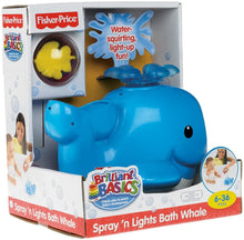 Load image into Gallery viewer, Fisher-Price Brilliant Basics Spray &#39;N Lights Bath Whale