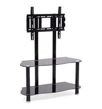 Load image into Gallery viewer, Hodedah HITV104 Glass Mount Tv Stand Black
