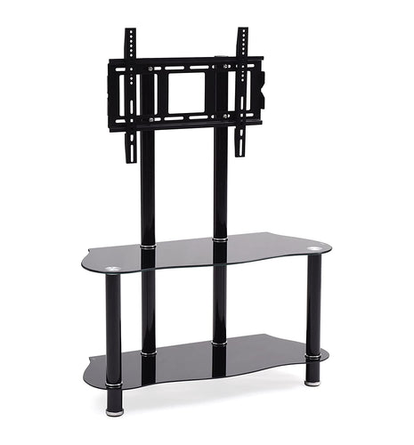 Hodedah HITV104 Glass Mount Tv Stand Black