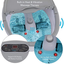 Load image into Gallery viewer, SereneLife Hydro Therapy Foot Bath Massager - Heating Foot Spa with Deep Kneading Shiatsu Massage Ball, Brush, Stone - Roller, Vibration, Bubble, Digital Adjustable Temp - SLFTSP18
