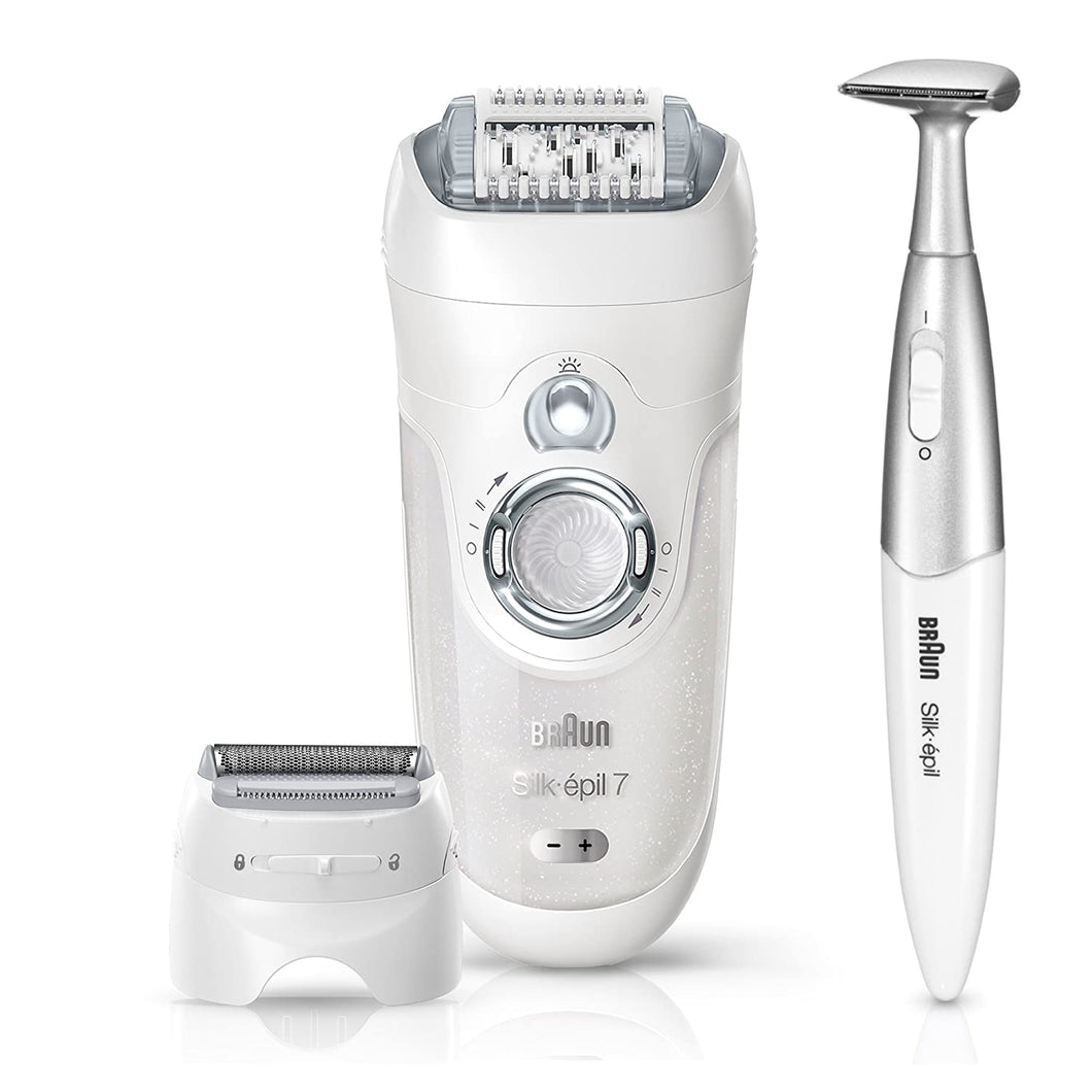 Braun Epilator Silk Facial Hair Removal for Women, Shaver and Bikini Trimmer, Rechargeable, Cordless, Wet & Dry