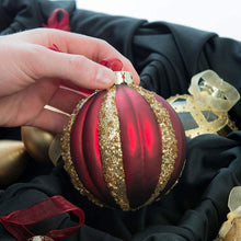 Load image into Gallery viewer, [Adjustable Christmas Ornament Storage Box with Dividers] - Deluxe Ornament Keeper - (Holds 48 Ornaments up to 6 Inches Tall by Nearly Any Width and Length) | 2 Removable Trays with Moving Separators