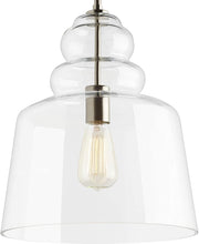Load image into Gallery viewer, Sea Gull Lighting 6513501-962 Agatha One Light Pendant Hanging Modern Fixture, Brushed Nickel