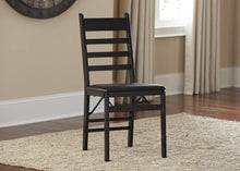 Load image into Gallery viewer, Cosco Wood Folding Chair with vinyl seat &amp; Ladder Back, 2 pack, Espresso