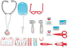 Load image into Gallery viewer, Smoby Roleplay Doctor Playset Cart with 16 Accessories and Alarm Sounds, 22-Inch, Red Playset