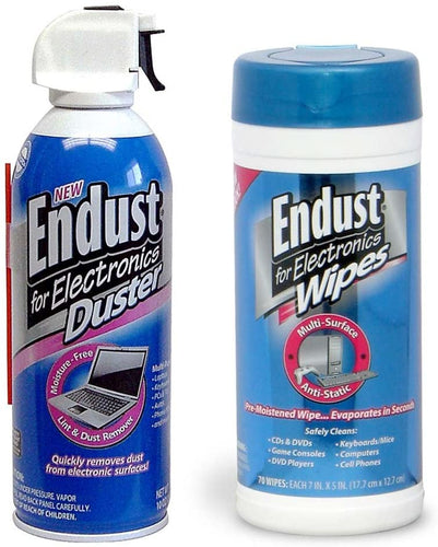 Endust Cleaning Kit with 10 Oz Electronics Duster and Anti-Static Wipes (70 Ct) (2 Pack)