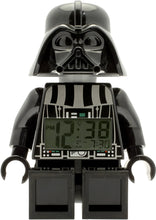 Load image into Gallery viewer, ClicTime Lego Star Wars 9002113 Darth Vader Kids Minifigure Light Up Alarm Clock | Black/Gray | Plastic | 9.5 inches Tall | LCD Display | boy Girl | Official