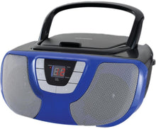 Load image into Gallery viewer, Sylvania Portable CD Player Boom Box with AM/FM Radio (Blue)