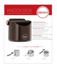 Load image into Gallery viewer, Osaka, Shock-Absorbent Espresso Knock Box - Durable 4.7 Inch Barista Style Knockbox"Kawachi Fuji Garden" (Brown)