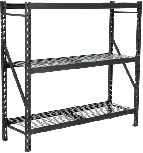 Heavy Duty Storage Rack with Wire Decking, Black, 77