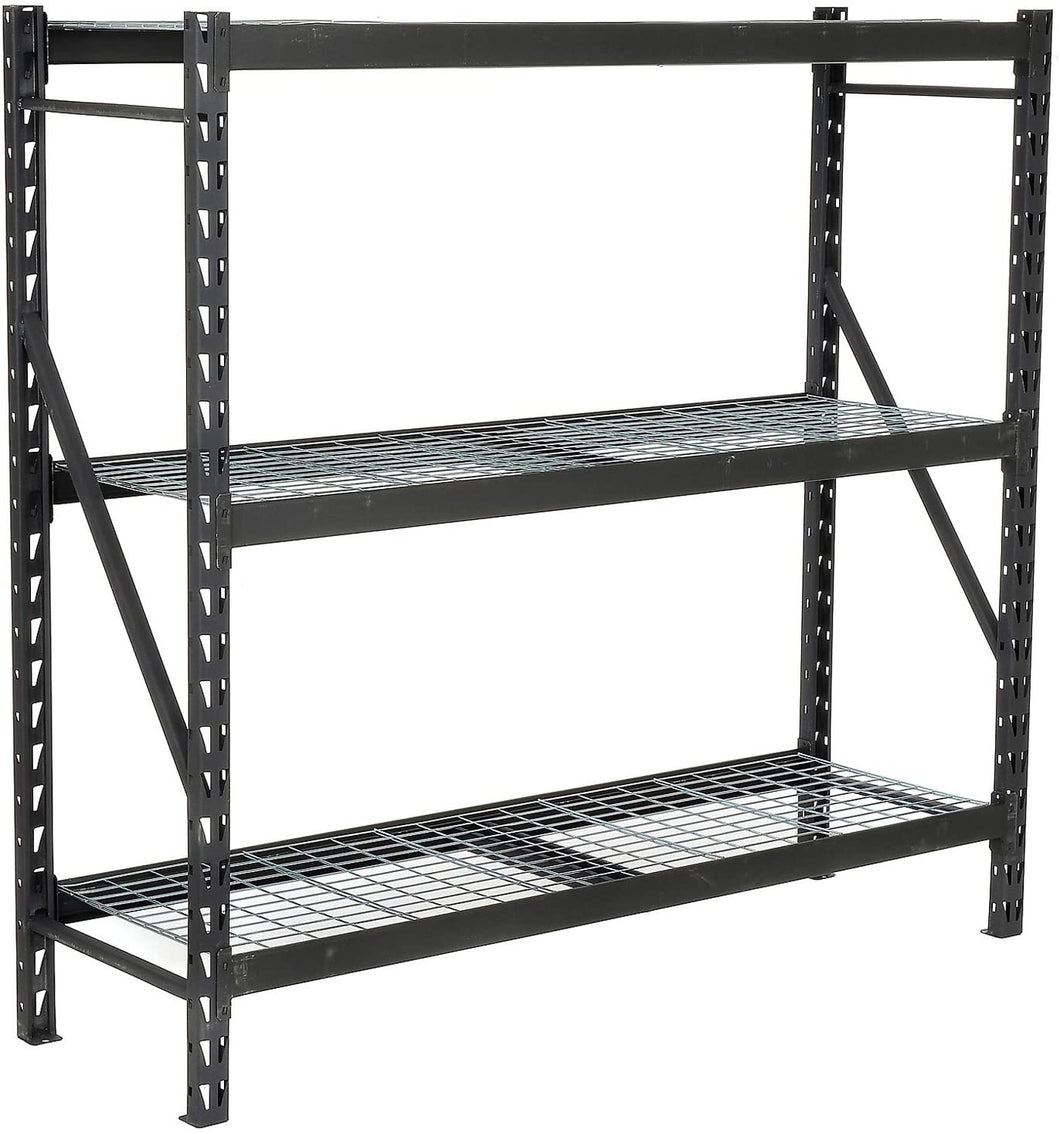 Heavy Duty Storage Rack with Wire Decking, Black, 77