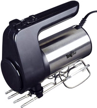 Load image into Gallery viewer, Total Chef TCHM02 6-Speed Hand Mixer, 250 Watts with Turbo Boost, Beaters and Dough Hooks, Stainless Steel, Countertop, Black/Gray