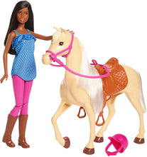 Load image into Gallery viewer, Barbie Doll, Brunette, and Horse