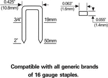 Load image into Gallery viewer, Freeman PSS50 Pneumatic 16-Gauge 2&quot; Medium Crown Stapler Ergonomic and Lightweight Nail Gun with Depth Adjust and Select Fire Trigger