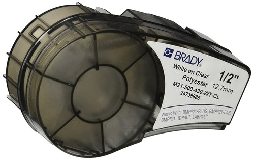 BRADY M21-500-430-WT-CL LABELING TAPE, POLY, 0.5