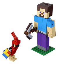 Load image into Gallery viewer, LEGO Minecraft Steve BigFig with Parrot 21148 Building Kit , New 2019 (159 Piece)