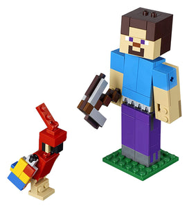 LEGO Minecraft Steve BigFig with Parrot 21148 Building Kit , New 2019 (159 Piece)