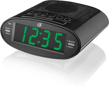 Load image into Gallery viewer, GPX C303B Dual Alarm Clock AM/FM Radio with Time Zone/Daylight Savings Control (Black)