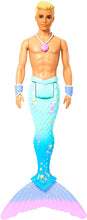 Load image into Gallery viewer, Barbie Dreamtopia Merman Doll, Approx. 12-Inch with Blue Rainbow Tail and Blonde Hair, for 3 to 7 Year Olds