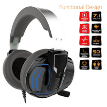 Load image into Gallery viewer, GAMDIAS Gaming Headset with 7.1 Virtual Surround Sound, Inline Remote, RGB Lighting (Hephaestus P1)